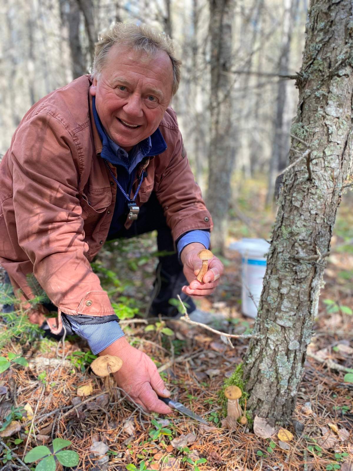 Ehor Ruday forages at least twice a week — a pastime he learned in Ukraine. “It’s a way of life in Ukraine,” Ruday says. Here, he’s harvesting honey mushrooms near Grand Beach, MB.