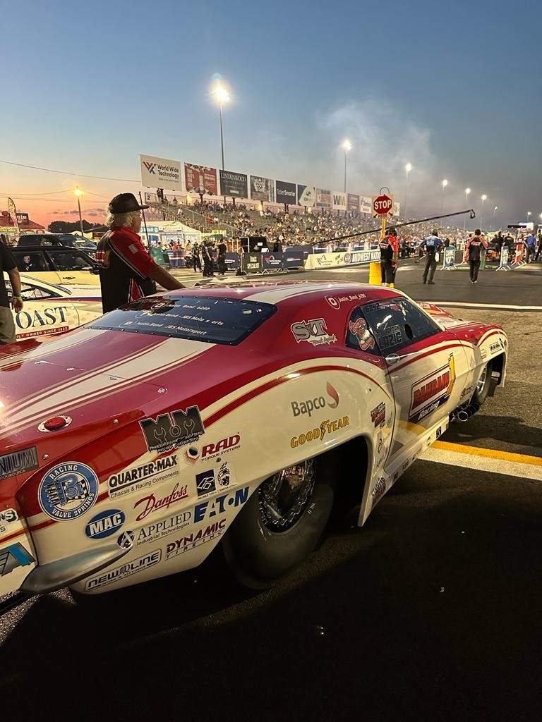 The funny car that Jordan Lazic drove in St. Louis this past weekend.