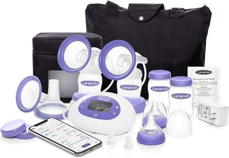 Double breast pump set