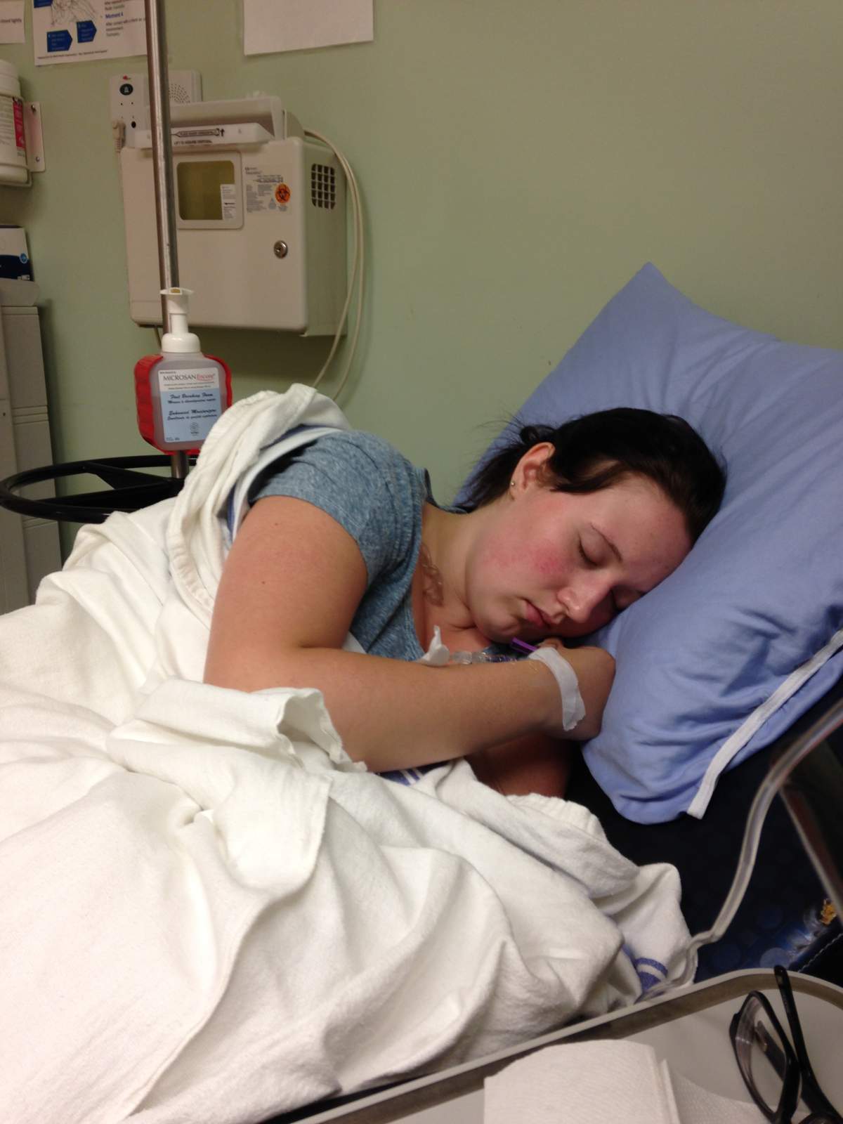 Lexie Bale at an infusion for POTS.