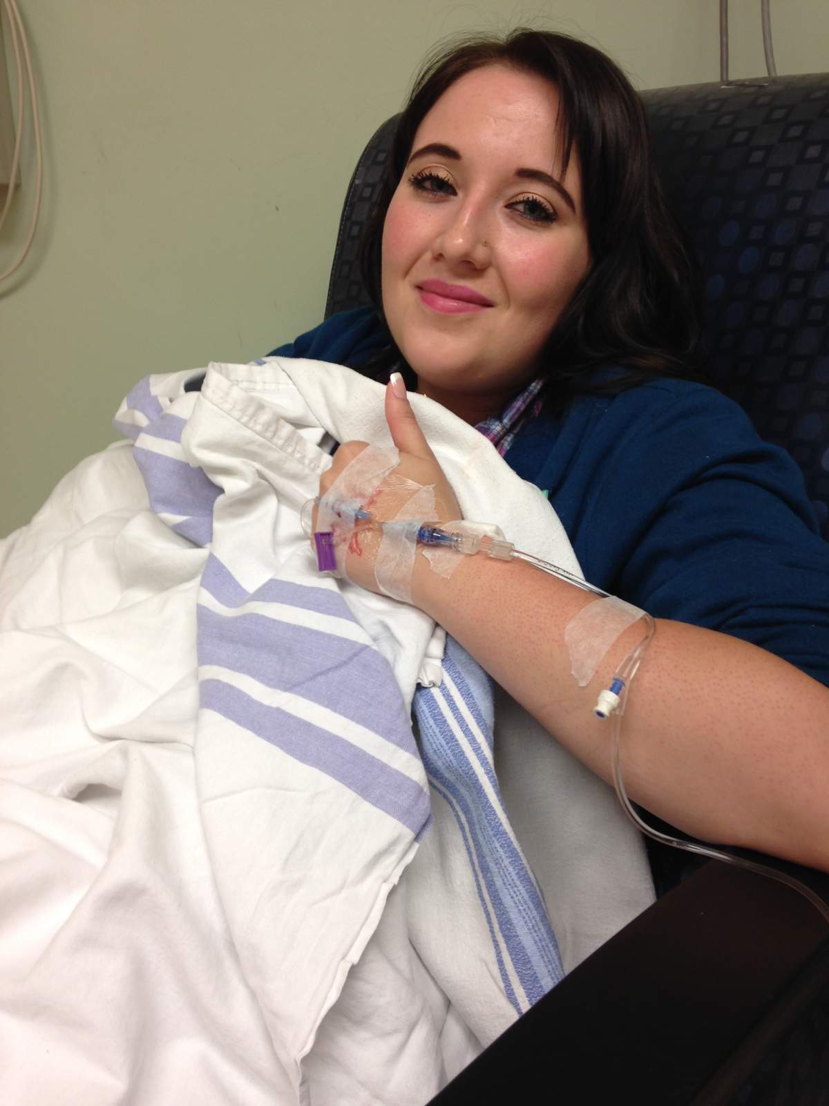 Lexie Bale at an infusion for POTS.