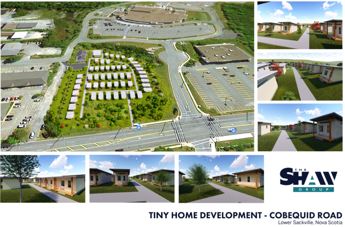 A rendering of the tiny home community planned for people experiencing homelessness in the Lower Sackville area.