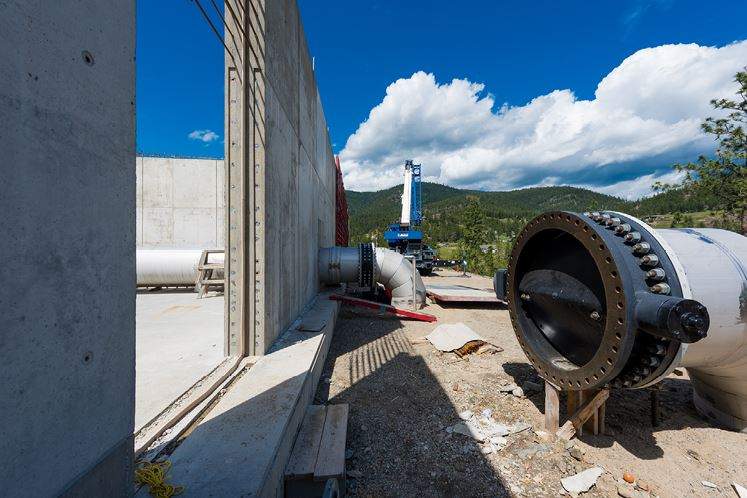 One of the pipe connections to the Rose Valley water treatment plant.