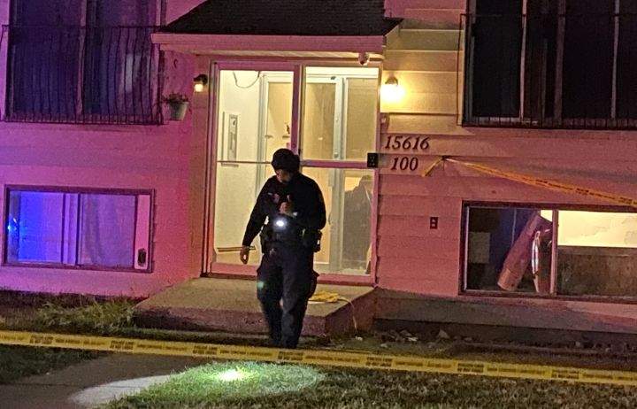 A major police presence was seen at a west Edmonton apartment building early Wednesday morning and part of the residence was taped off by officers. The police presence was in the area of 156 Street and 100 Avenue.