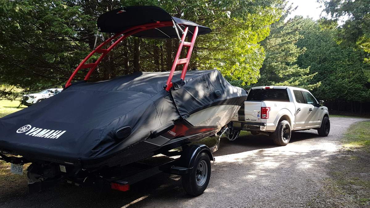 The boat and trailer that were stolen from the Selwyn Conservation Area parking lot on Oct. 21, 2023.