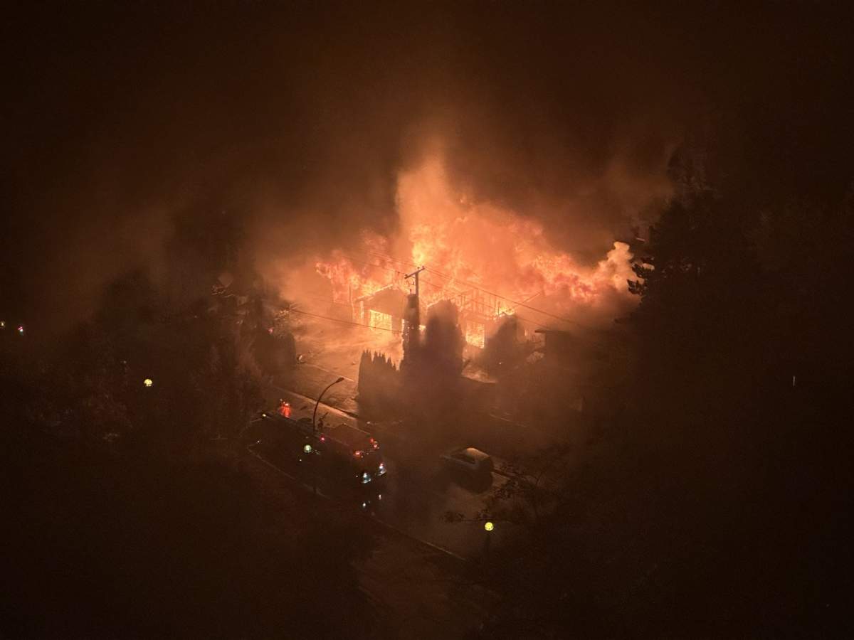 A photo from the overnight fire in Burnaby.