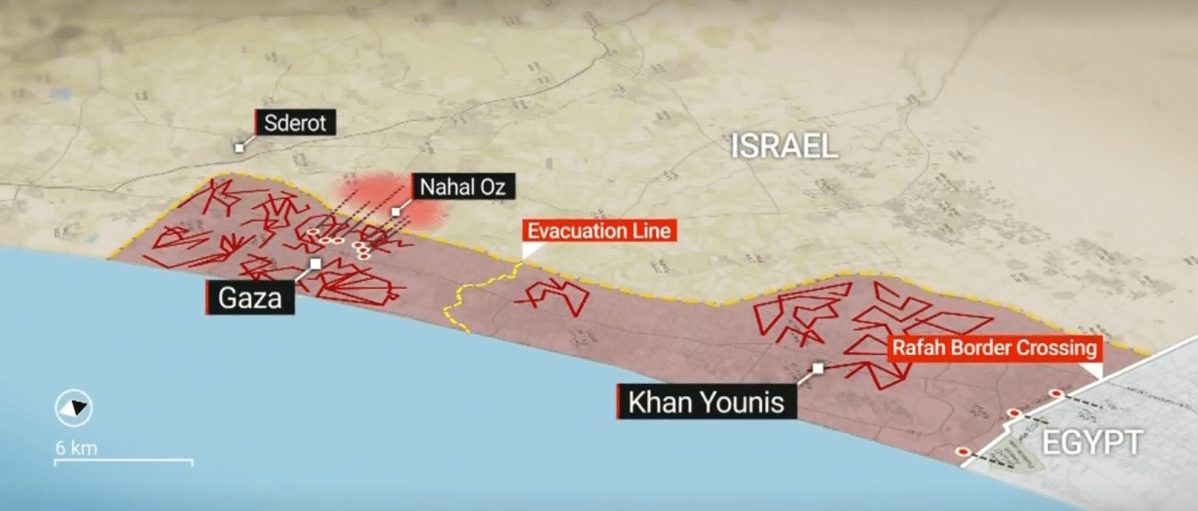 Gaza tunnel map