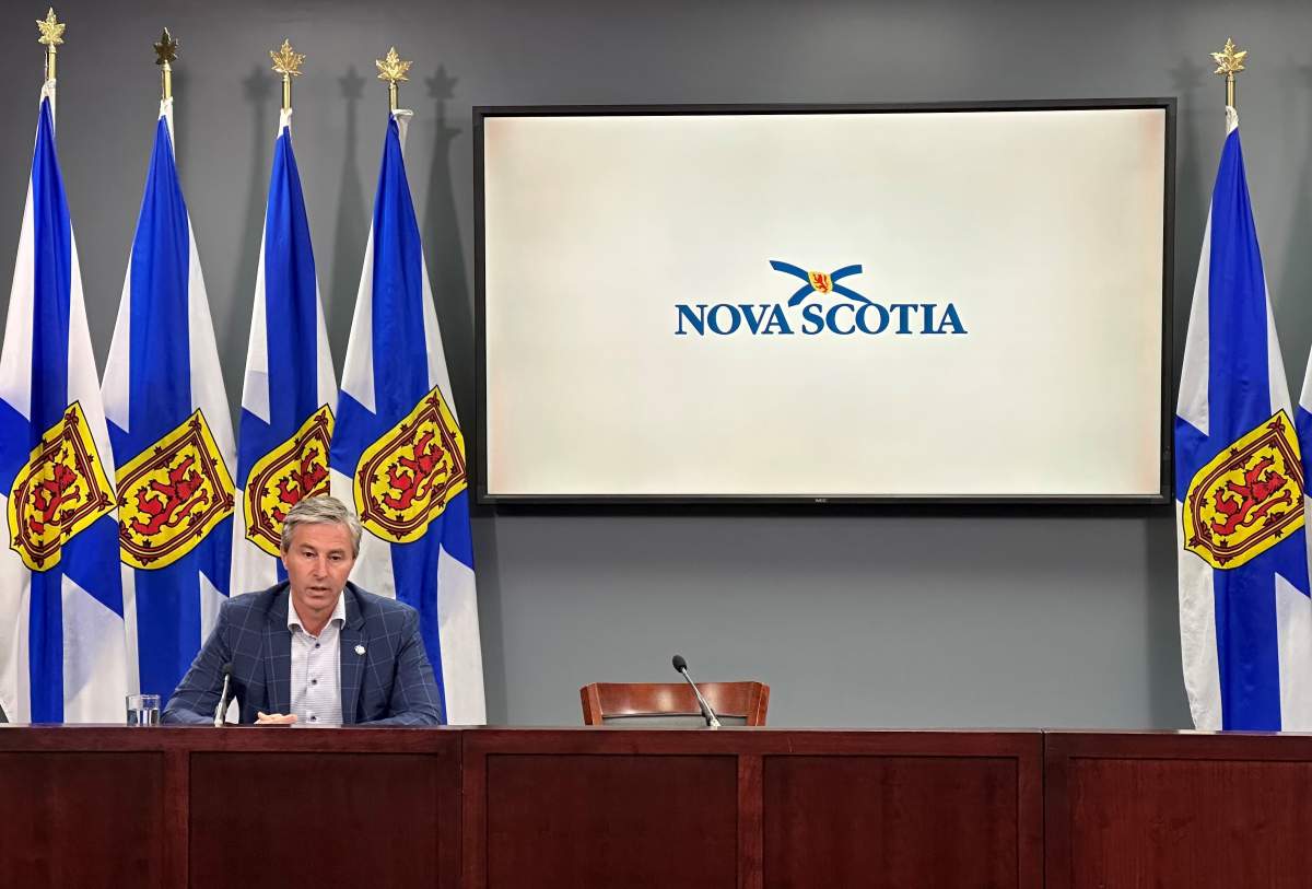 Nova Scotia Premier Tim Houston answers questions following the province’s fourth healthcare summit.