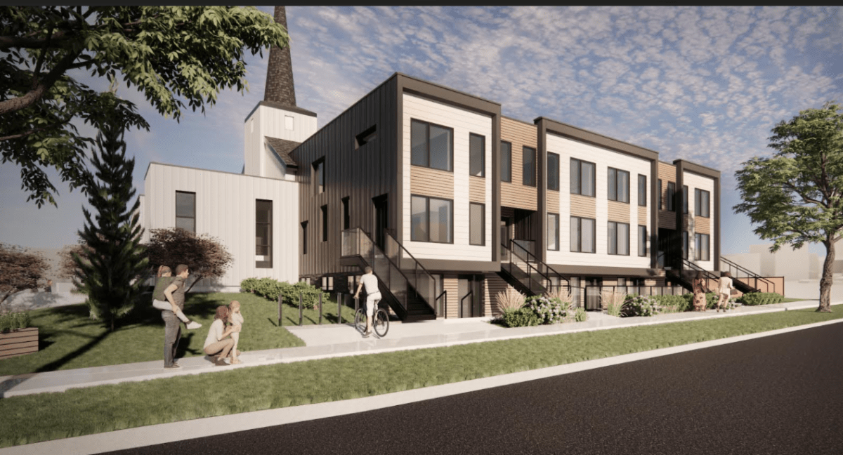 An artists’ rending of Right At Home Housing’s Legacy project in King Edward Park in Edmonton.