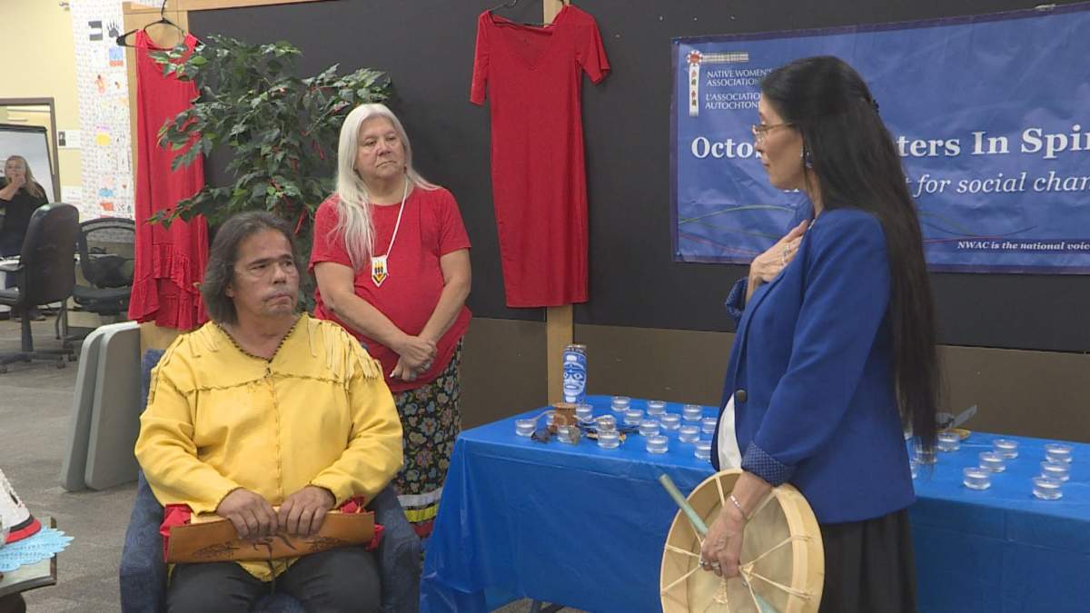 A haircutting ceremony takes place at the Mi’kmaw Native Friendship Centre to honour MMIWG and fight for change.