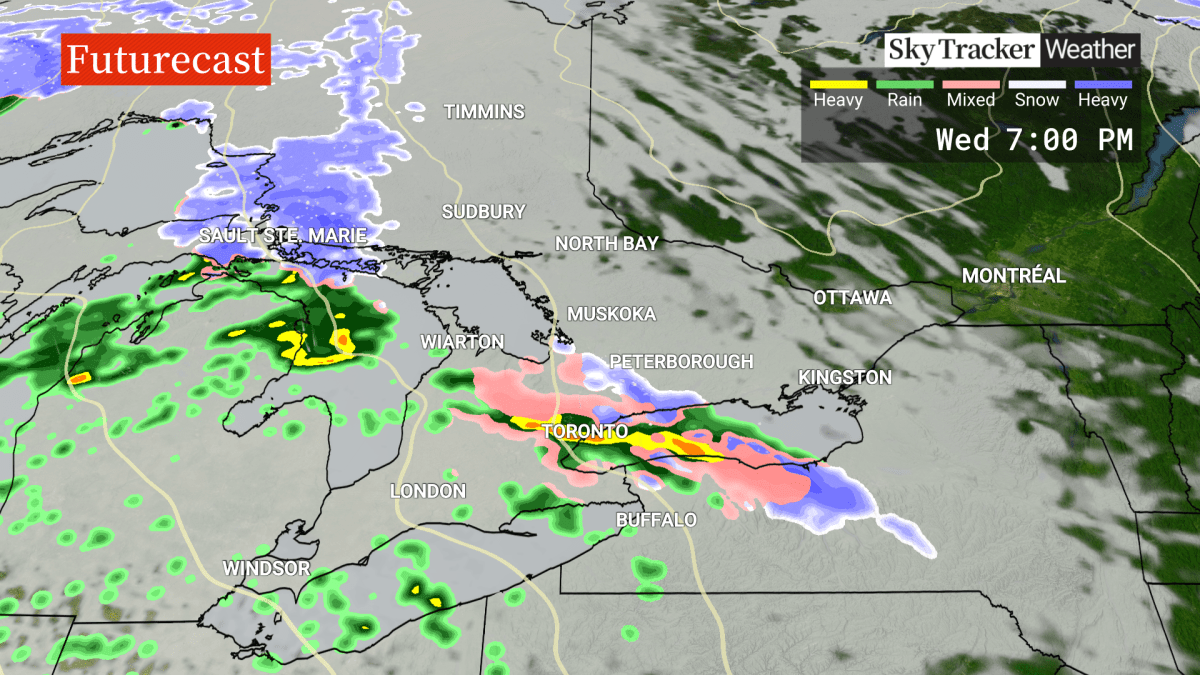 ‘Messy mix,’ freezing rain possible for parts of southern Ontario Wednesday - image