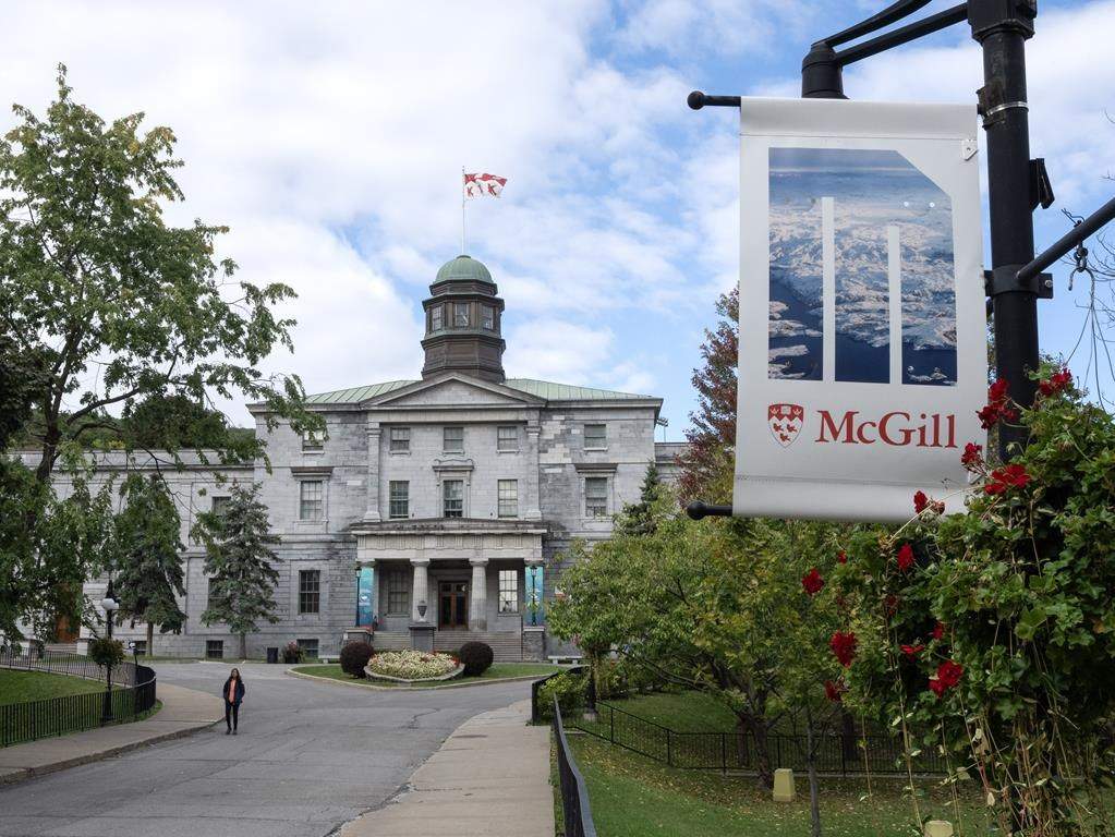 McGill University is seen Friday, Oct. 13, 2023, in Montreal. A Quebec Superior Court judge is ordering the university to comply with a deal it reached with a group of Indigenous women that outlines the search for possible unmarked graves at a former Montreal hospital site. THE CANADIAN PRESS/Ryan Remiorz.