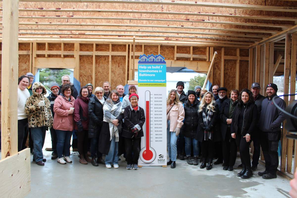 Habitat for Humanity Northumberland staff, volunteers, donors and supporters gathered at the Baltimore build site on Nov. 21 to share the progress at the year milestone of the project announcement and celebrate the fundraising efforts to date.