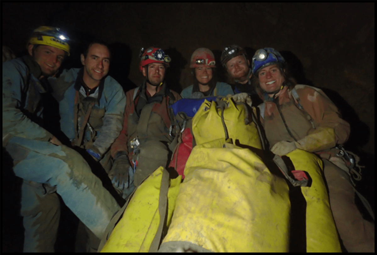 Katie Graham’s photo of her fellow cavers exploring the Bisaro Anima cave in the Rocky Mountains near Fernie, B.C.