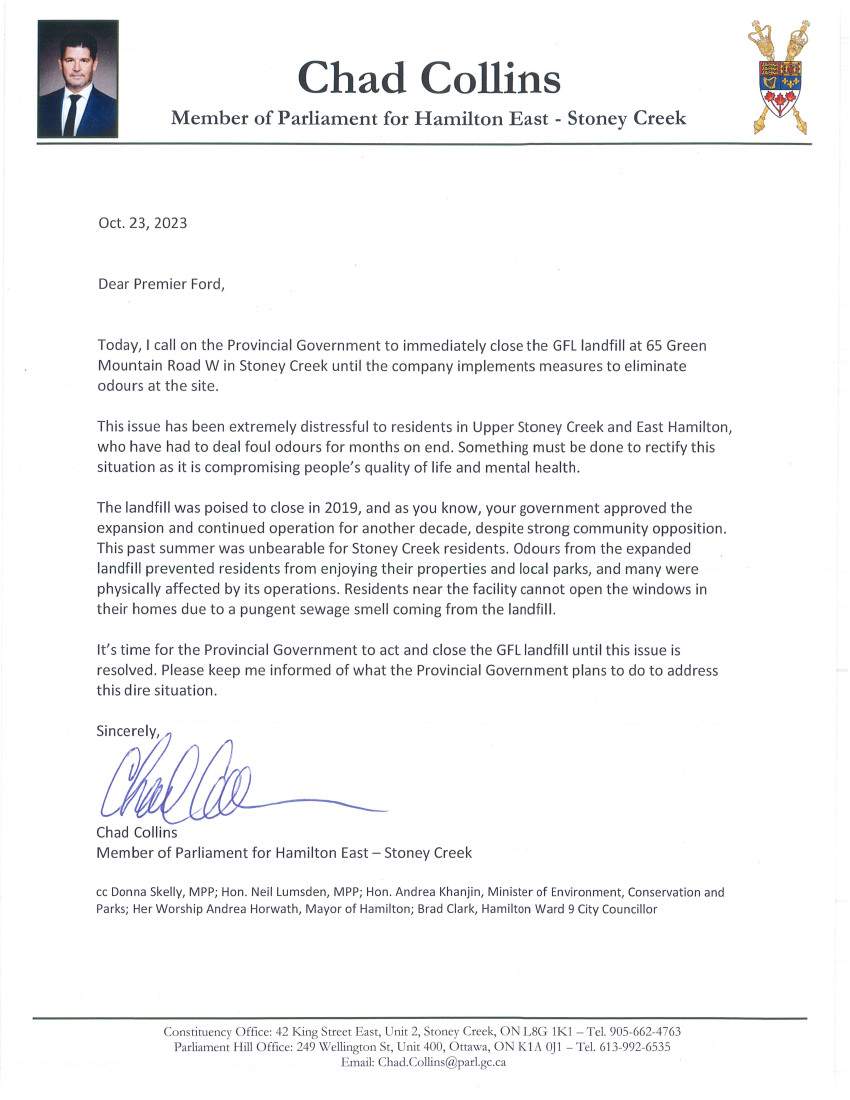 MP Chad Collins calls on province to close private Hamilton landfill - image