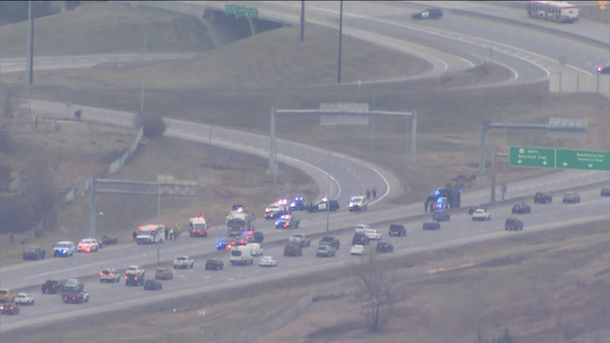 A fatal single-vehicle collision closed part of northbound Deerfoot Trial on Nov. 15, 2023.