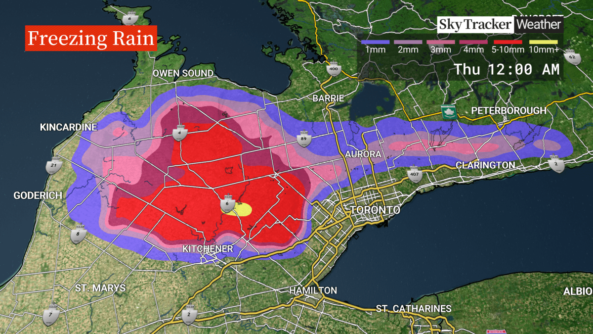 ‘Messy mix,’ freezing rain possible for parts of southern Ontario Wednesday - image