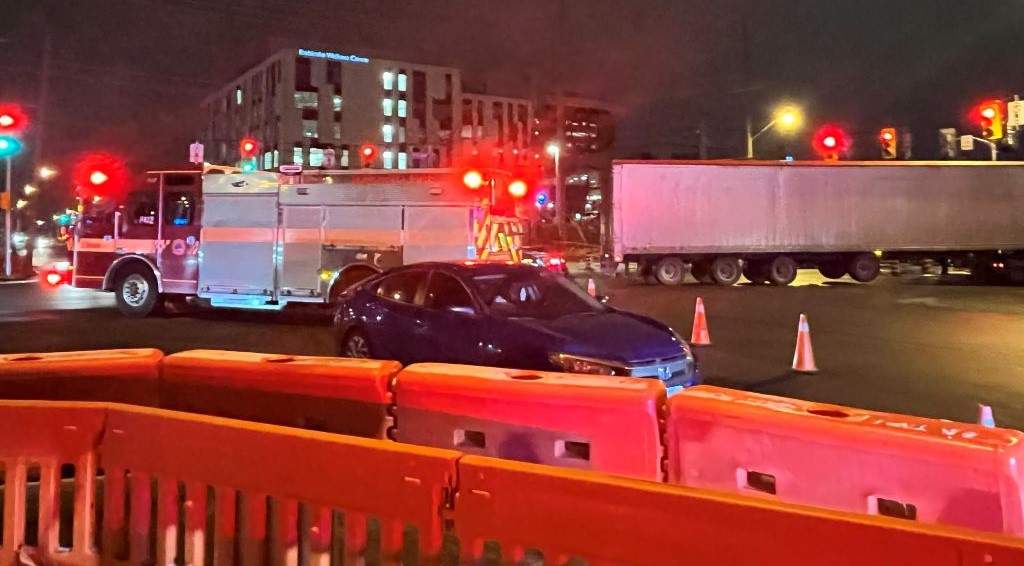 Toronto police are investigating a collision at Highway 27 and Humber College Boulevard Nov. 29, 2023. 
