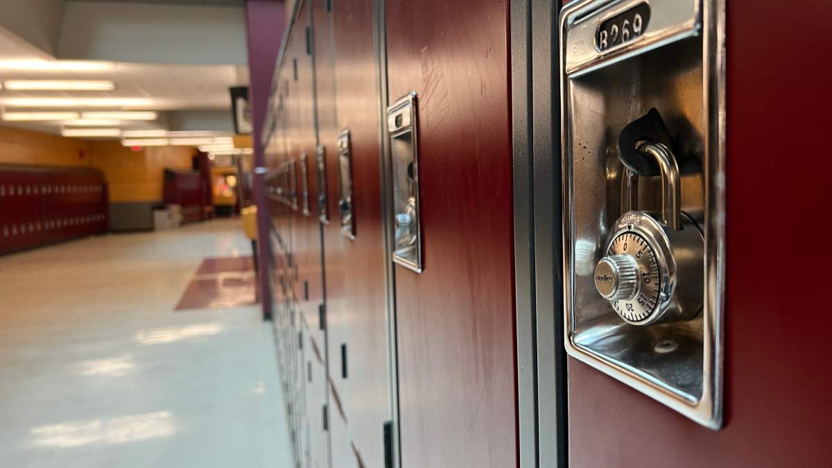 Lockers at a B.C. highschool.