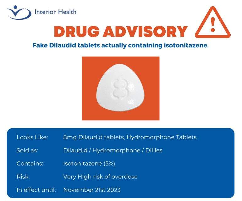 A warning from Interior Health about the fake tablet.