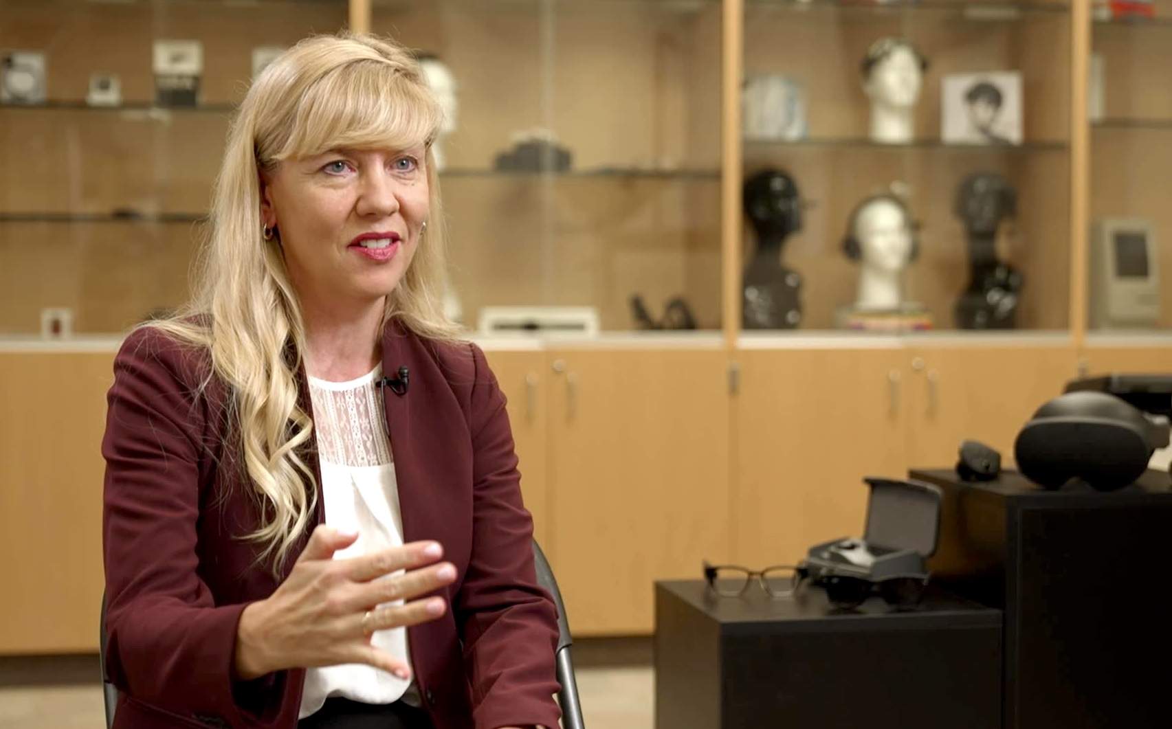 Isabel Pedersen sits for an interview with Global News' The New Reality at Ontario Tech University.