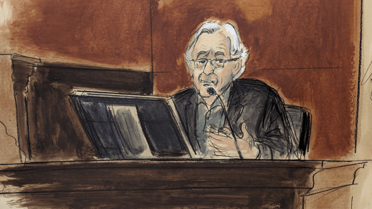 Robert De Niro in a courtroom sketch.