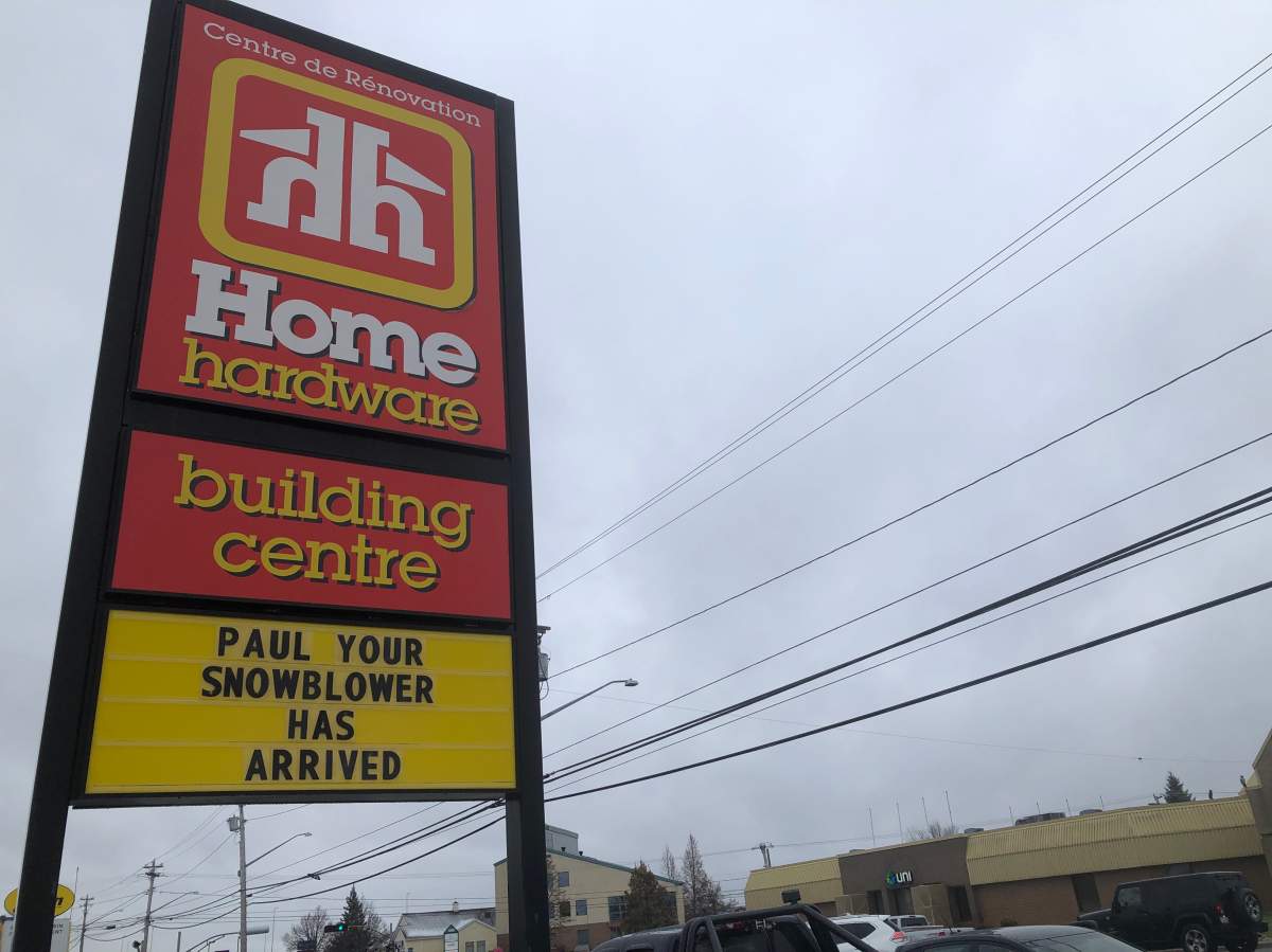 A hardware store's marketing campaign in Bathurst, N.B. has turned into a local meme -- with many other businesses taking part in letting "Paul" know where his stuff is.