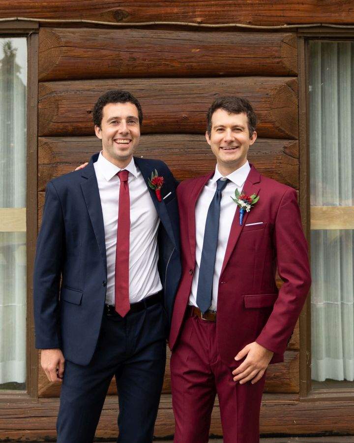 Joshua Mayers, right, is shown in this undated handout image standing with his brother Matt. The family of an Edmonton man says he died earlier this month while serving as a medic with the Ukrainian military. Joshua Mayers, who was 34-years-old, went over to Ukraine in September after working as a paramedic in Alberta. THE CANADIAN PRESS/HO-Mayers Family