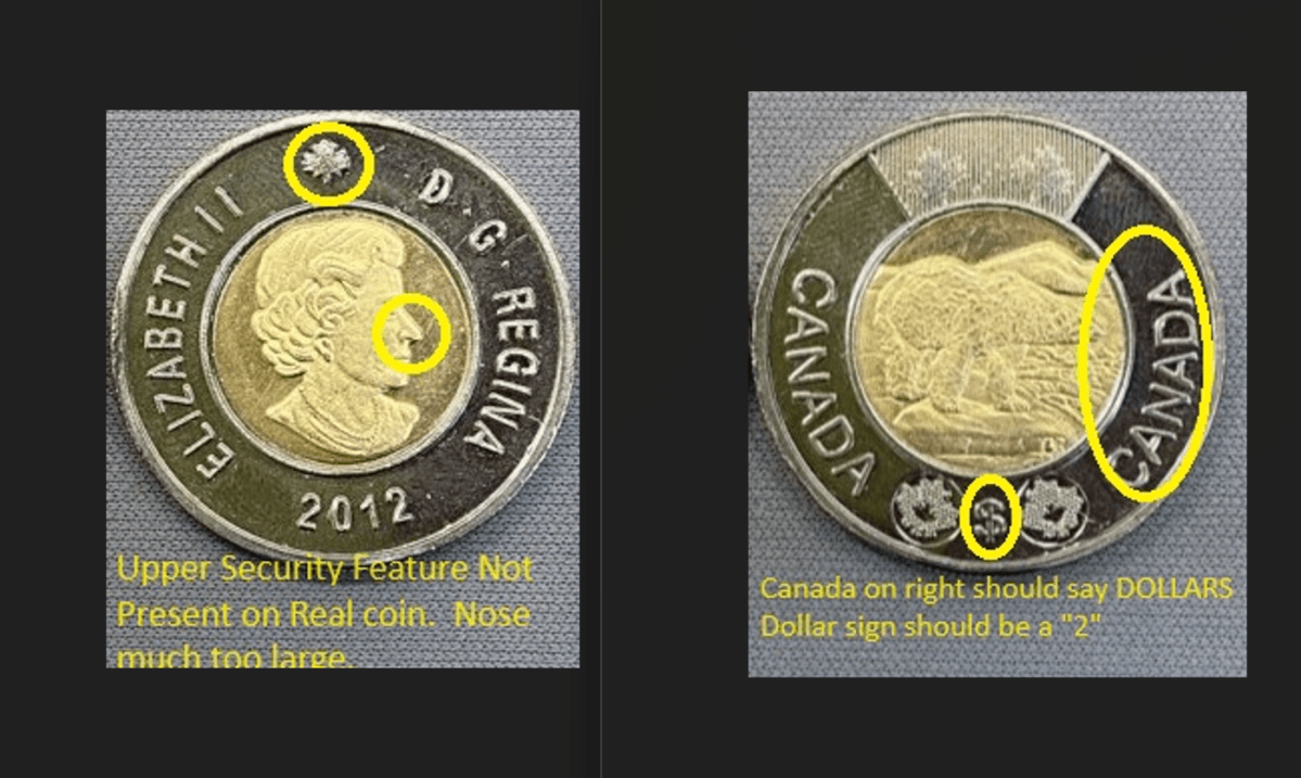 New fake $2 coin