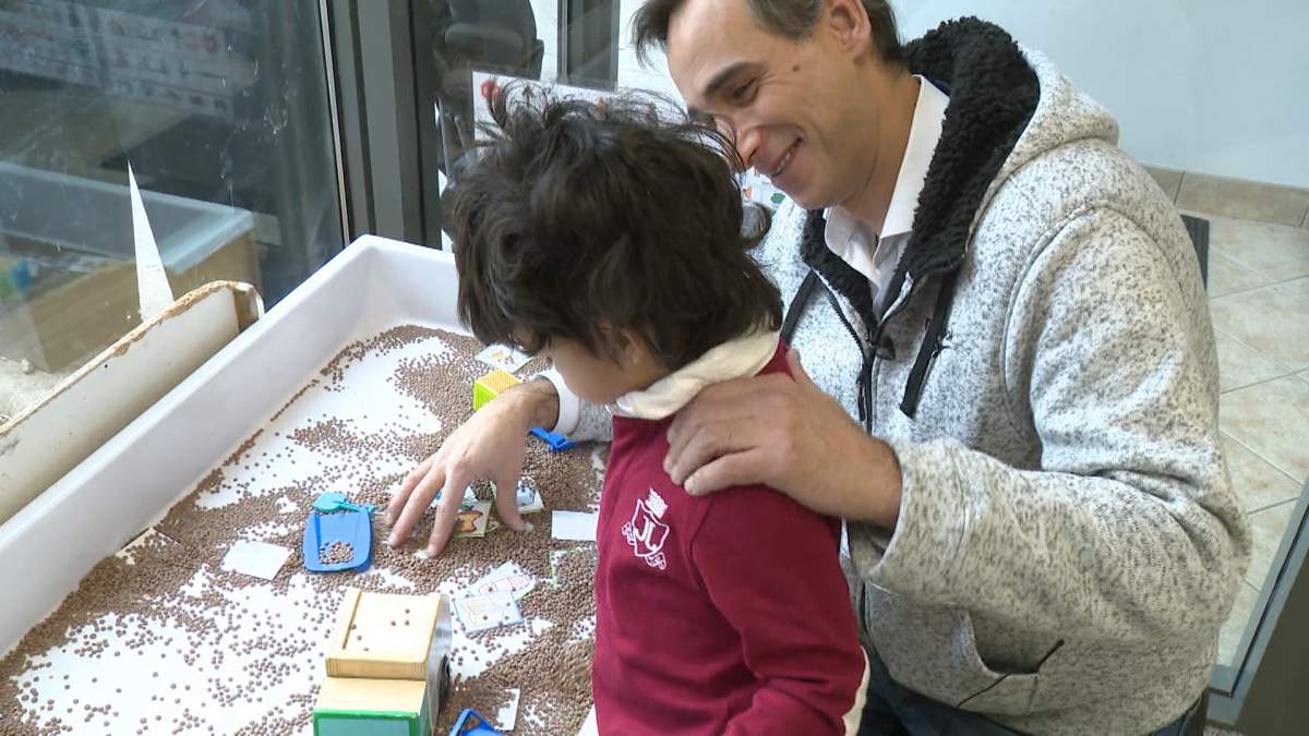 Abdallah Jibai and his son Ryan spending time at the Step By Step Early Intervention Society in Calgary.