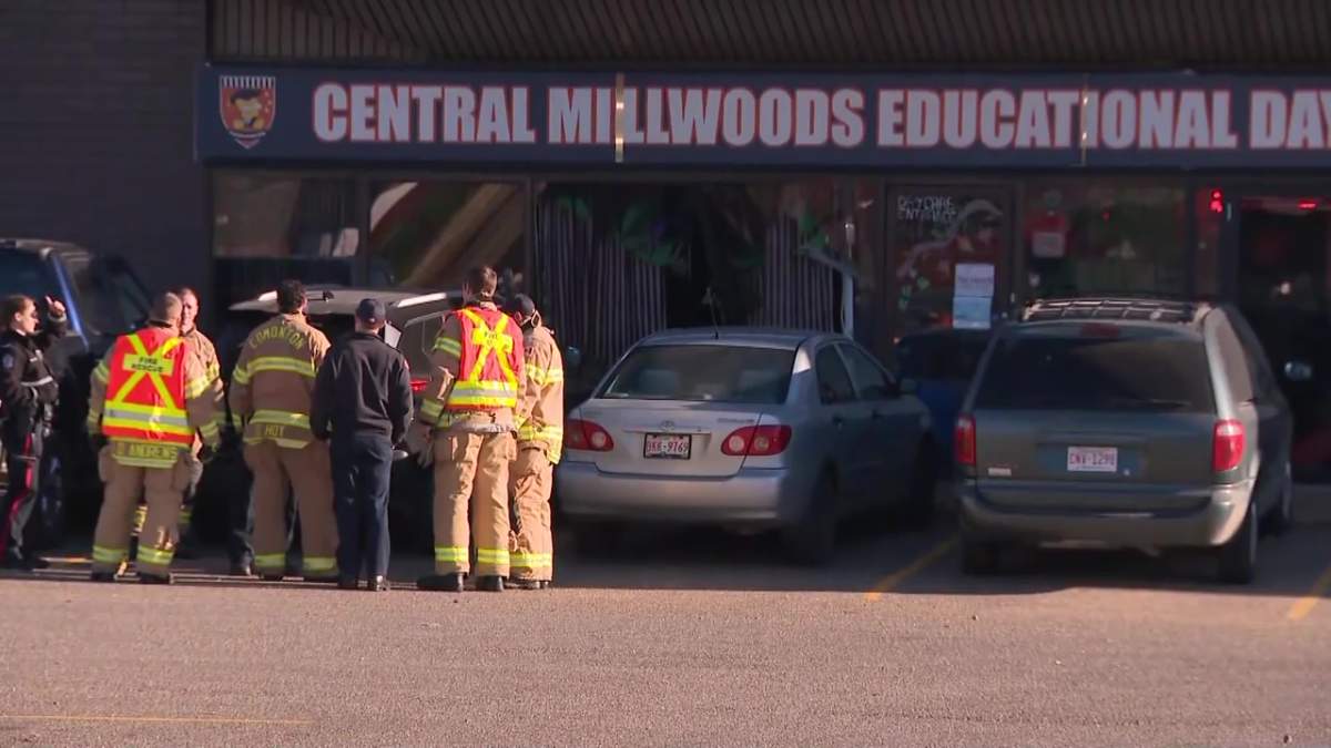 Car into daycare at 2800 block Mill Woods Road on Tuesday, Nov. 14, 2023.