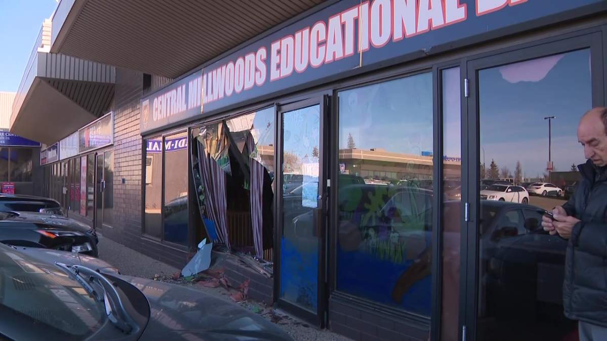 Car into daycare at 2800 block Mill Woods Road on Tuesday, Nov. 14, 2023.