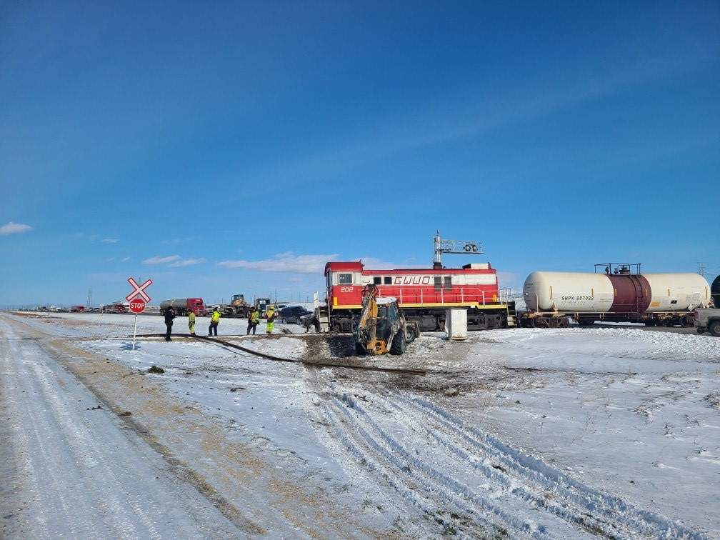 RCMP say a train derailed in Manitoba after a semi-truck failed to stop at a railway crossing.