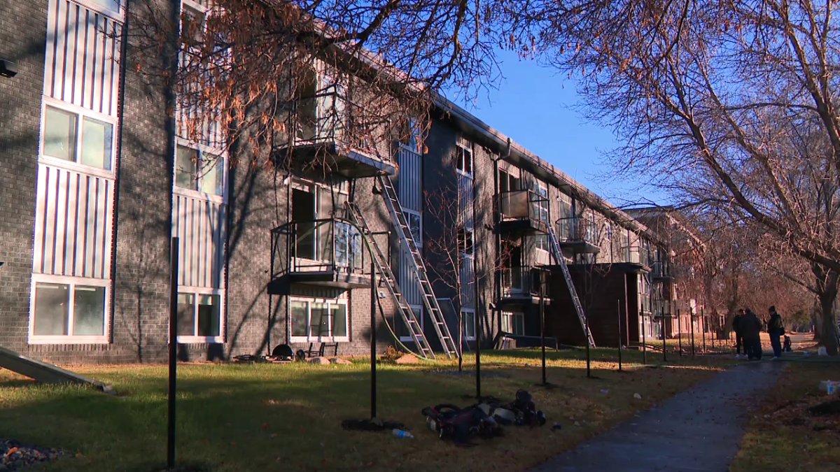 Firefighters battle an apartment fire near 81 Avenue & 109 Street.