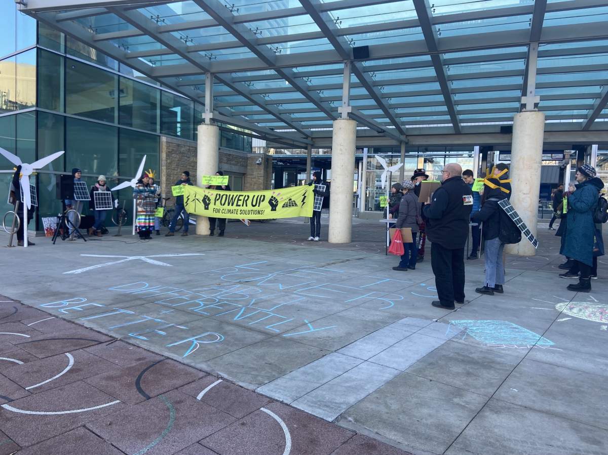 Edmontonians rally for climate change.