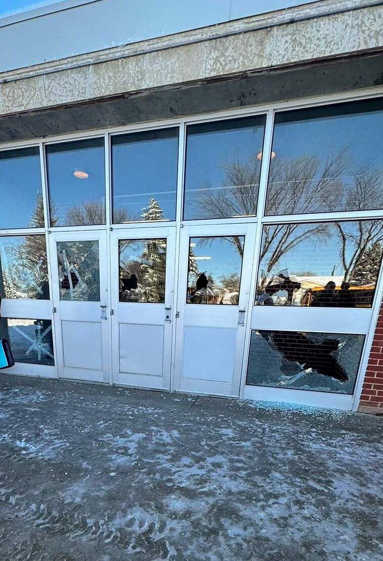 Multiple windows at Sheldon Williams Collegiate were smashed around Nov. 8, 2023.