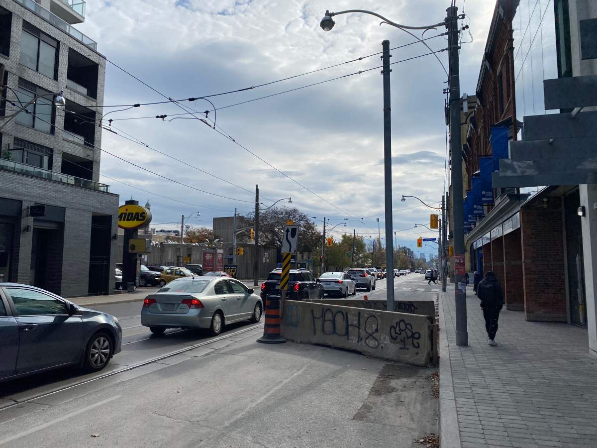 As of Thursday morning, the TTC was still awaiting the green light to begin removing this pole and two others.