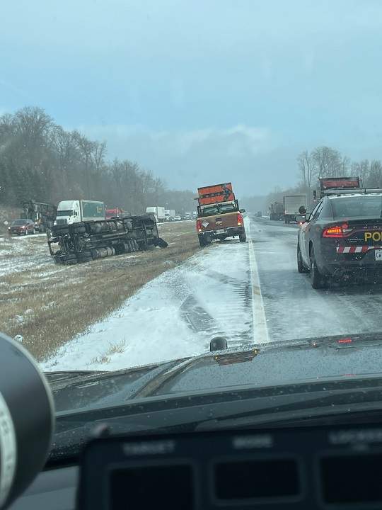 OPP Highway Safety Division say multiple crashes have happened on Highway 403 as white out conditions impact visibility.