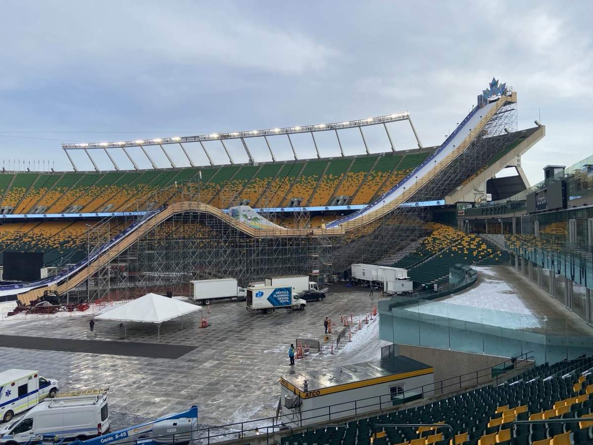 Style Experience FIS Snowboard Big Air World Cup presented by Toyota at Commonwealth Stadium in Edmonton, Dec. 6, 2023.