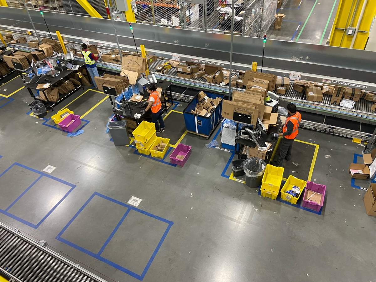Amazon YEG2 fulfilment centre in Acheson, Alta., on Dec. 19, 2023.