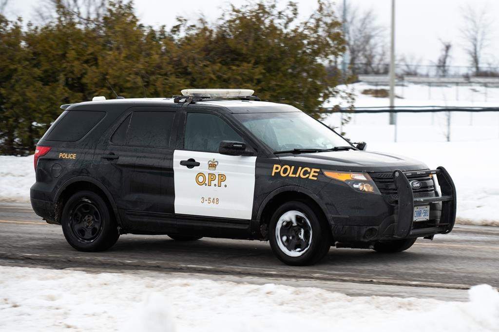 Ontario Provincial Police say a man who lived at a central Ontario long-term care home has died after an alleged homicide at the facility. An Ontario Provincial Police (OPP) cruiser leaves Beckwith Park in Beckwith, Ont., Friday, Feb. 10, 2023. THE CANADIAN PRESS/Spencer Colby.