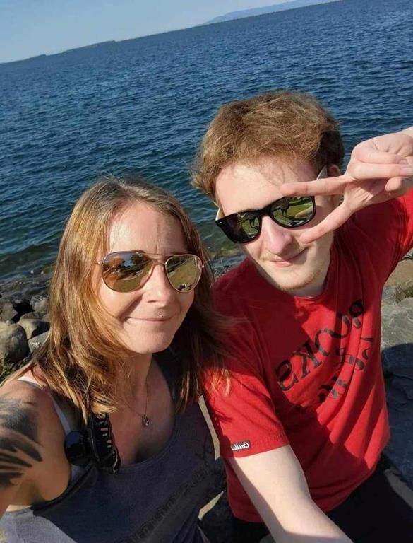 An Ontario-area mother says she initially felt angry at the man accused of selling a lethal substance to her son who later ingested it and died by suicide almost two hours after he called her on the phone one last time. Kim Prosser poses for a selfie with her son Ashtyn Prosser in an undated handout photo.