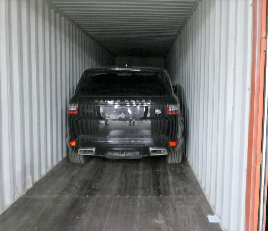 Stolen vehicle in container