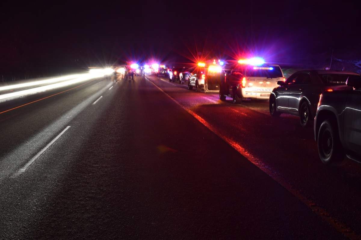 A photo of one of the many CounterAttack stops across the province that police set up on Saturday, Dec. 2, 2023.