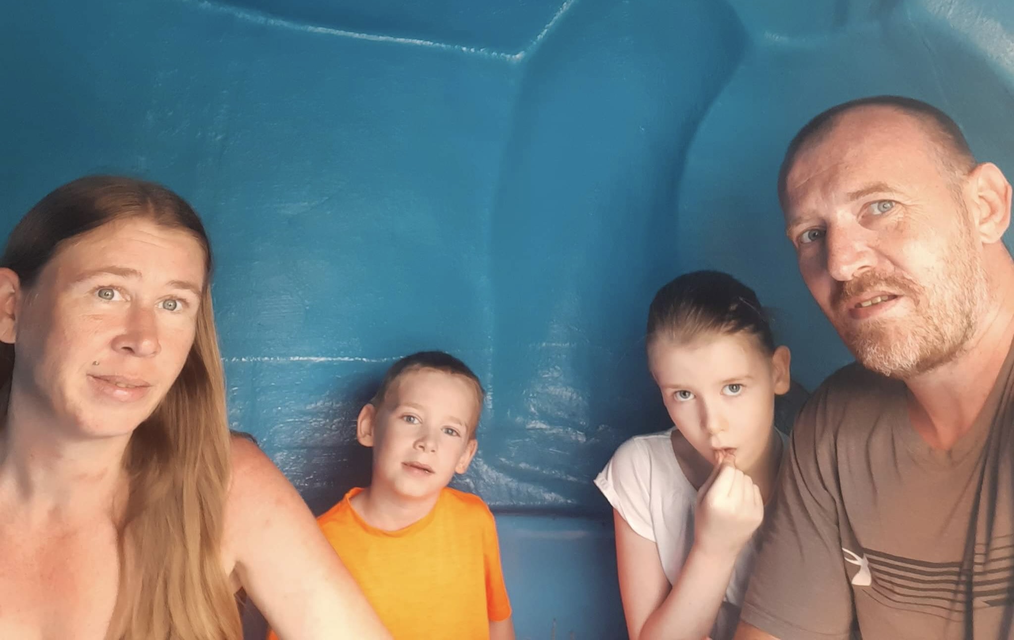Jason Ladouceur along with wife and two youngest children. 
