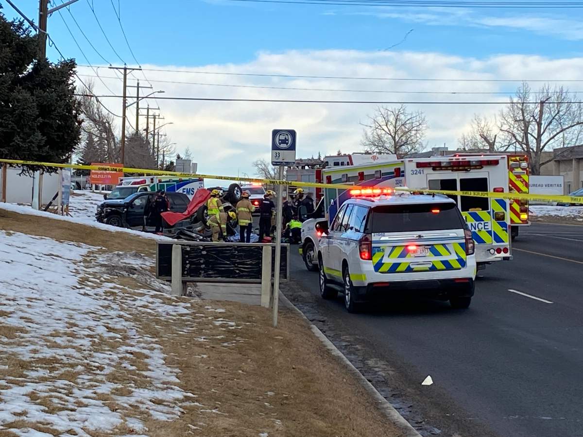 One person is dead following a Wednesday morning crash in the 4000 block of 19th Street in northeast Calgary.