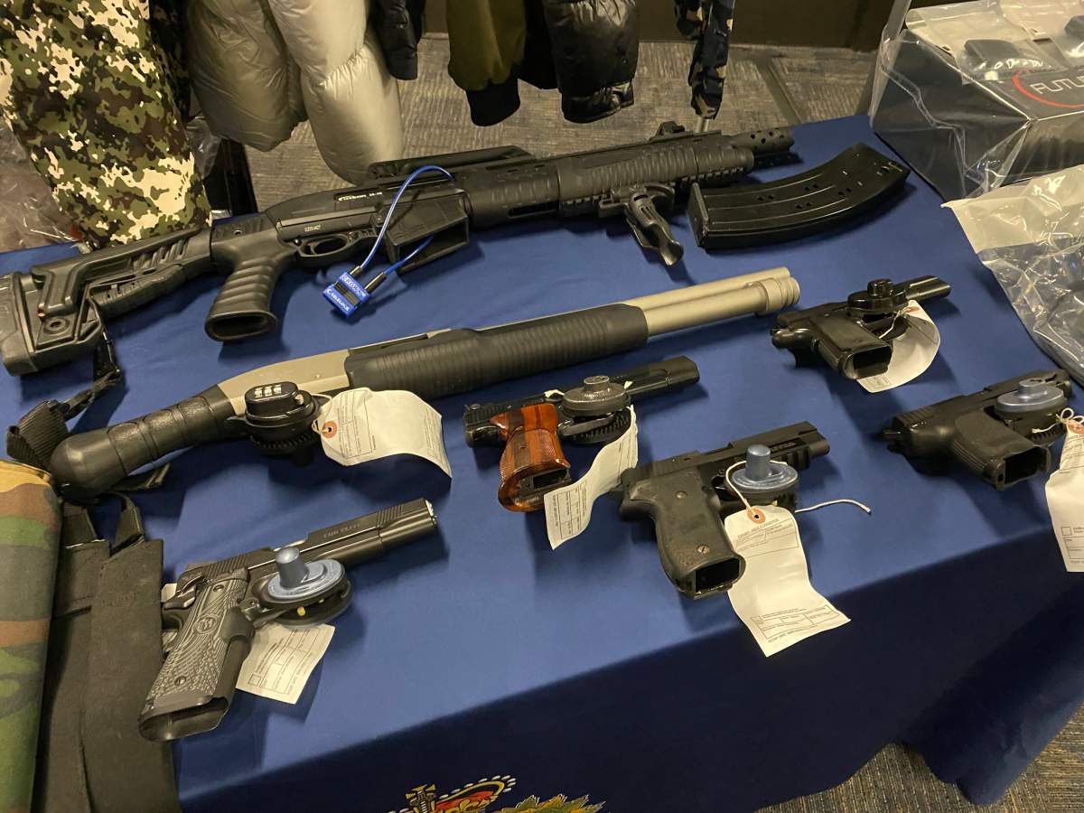 Firearms seized by Manitoba RCMP.
