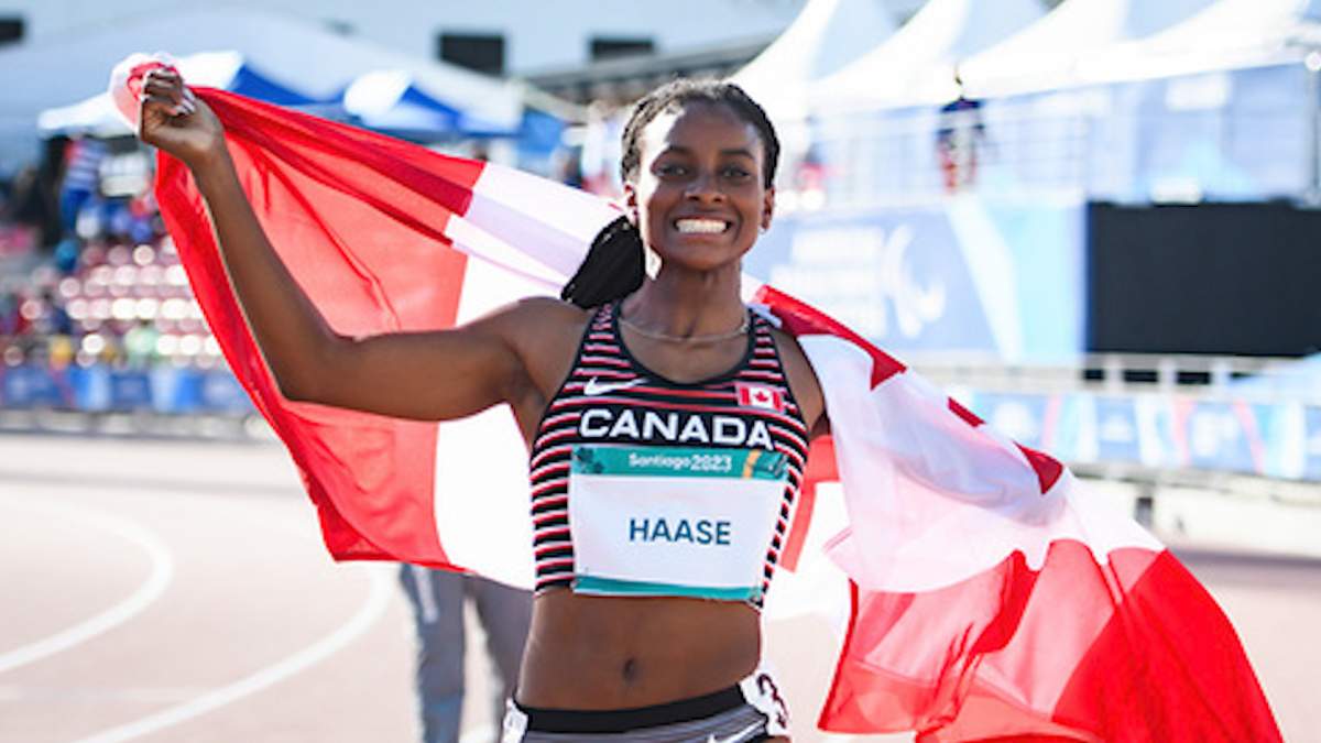 Sheriauna Haase at the Parapan American Games in Santiago, Chile where she won two bronze medals