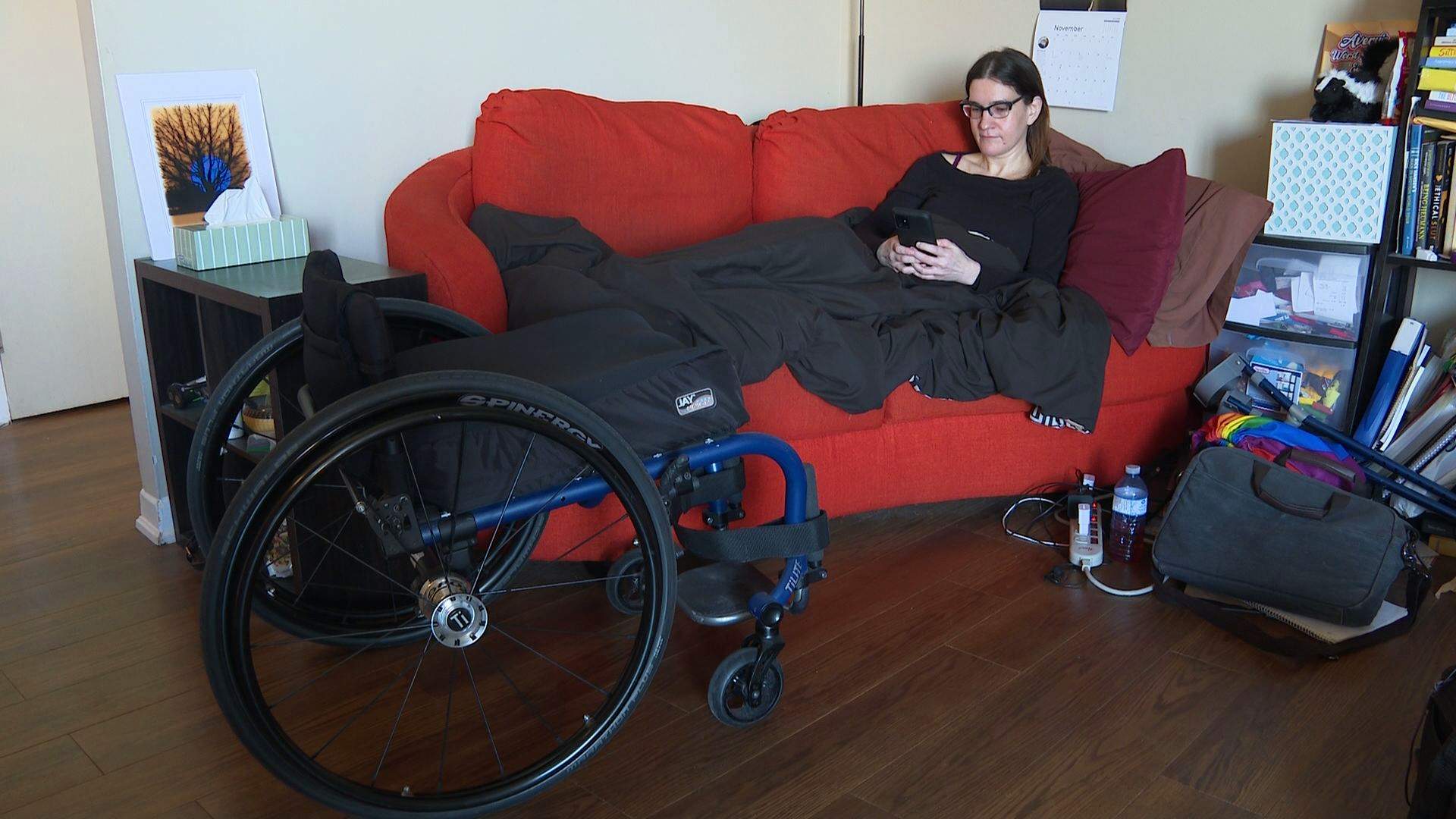 Disability advocate April Hubbard has been looking for an accessible home since 2018.