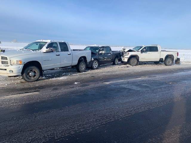 RCMP share photos of multiple collisions on the QE2.